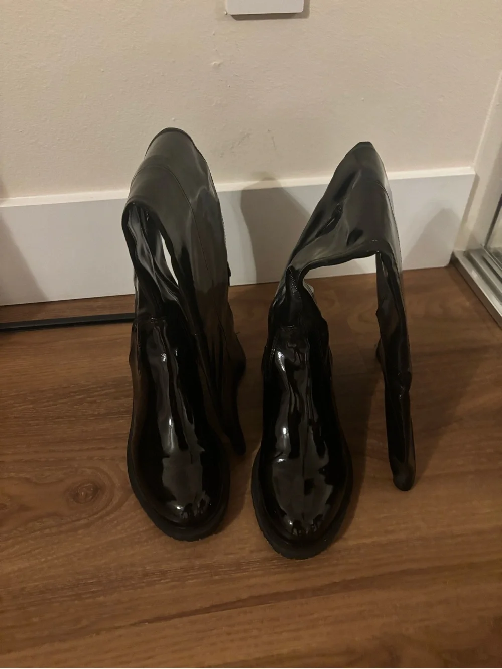 GUESS Black Patent Over-the-Knee Boots